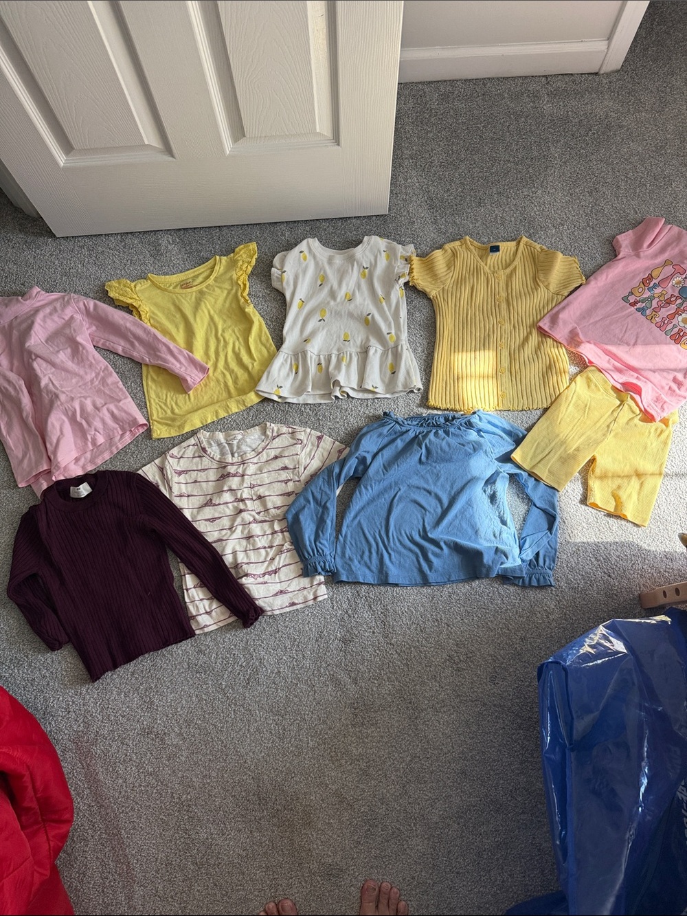 5T bundle of 8 items Crewcuts and others. Blue Top with Yellow Ribbed Detail